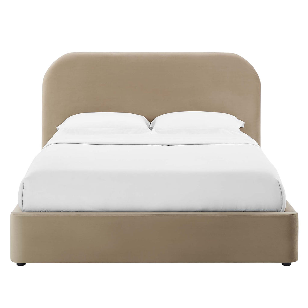 Keynote Performance Velvet Curved Platform Bed by Modway