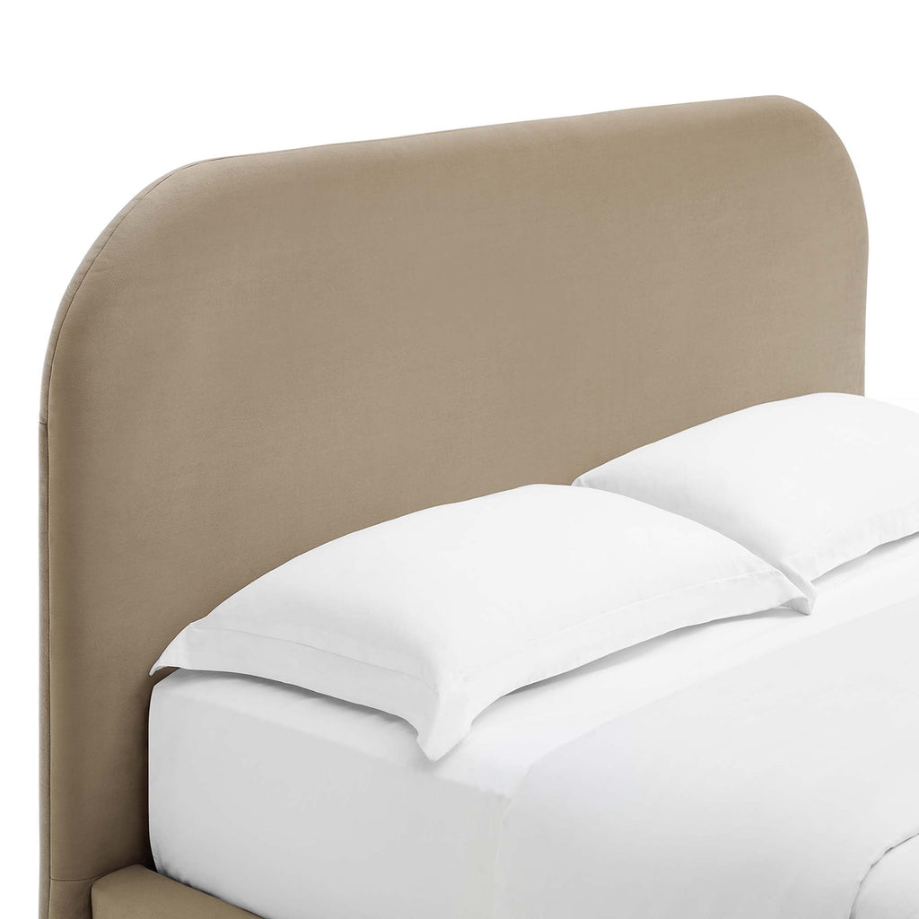 Keynote Performance Velvet Curved Platform Bed by Modway
