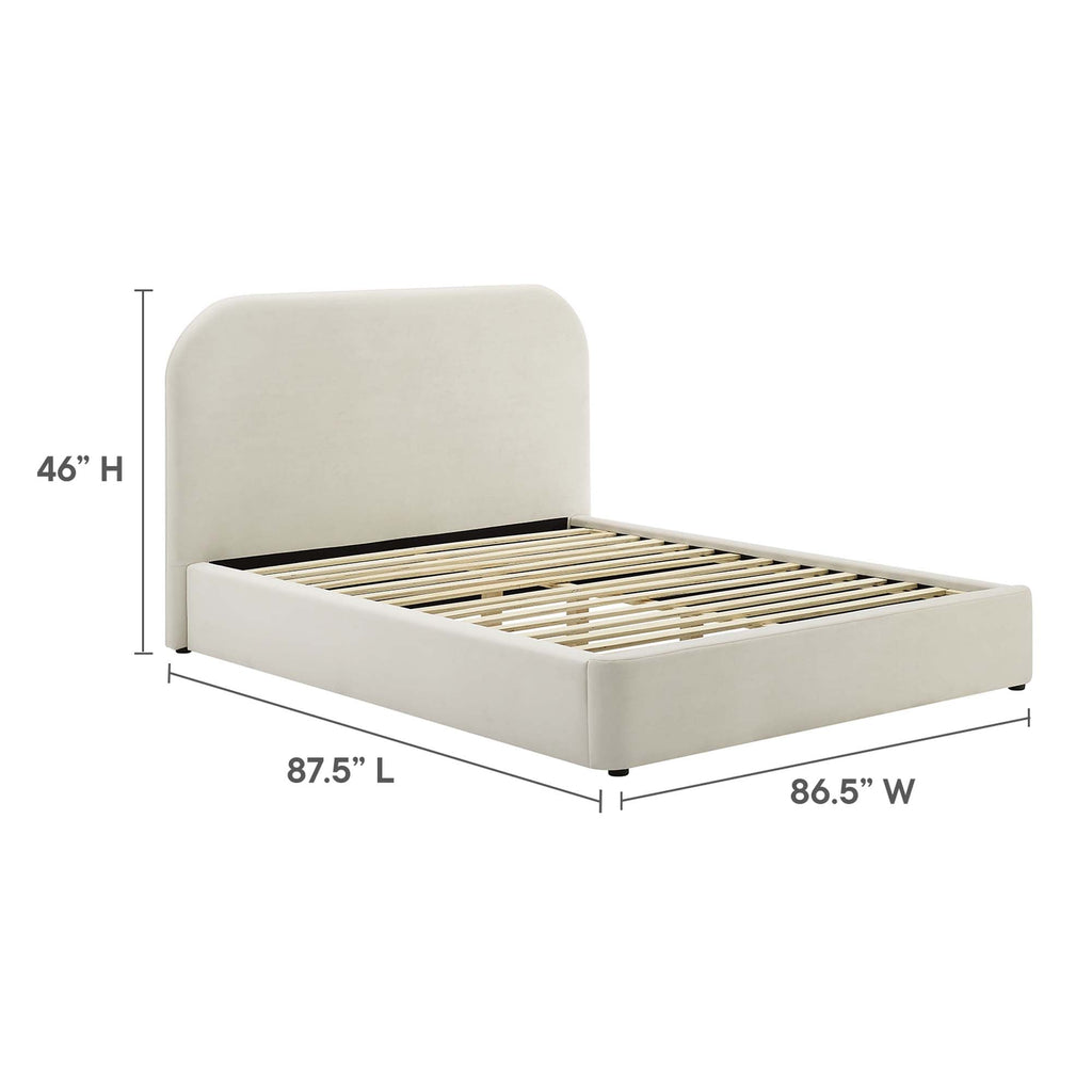 Keynote Performance Velvet Curved Platform Bed by Modway