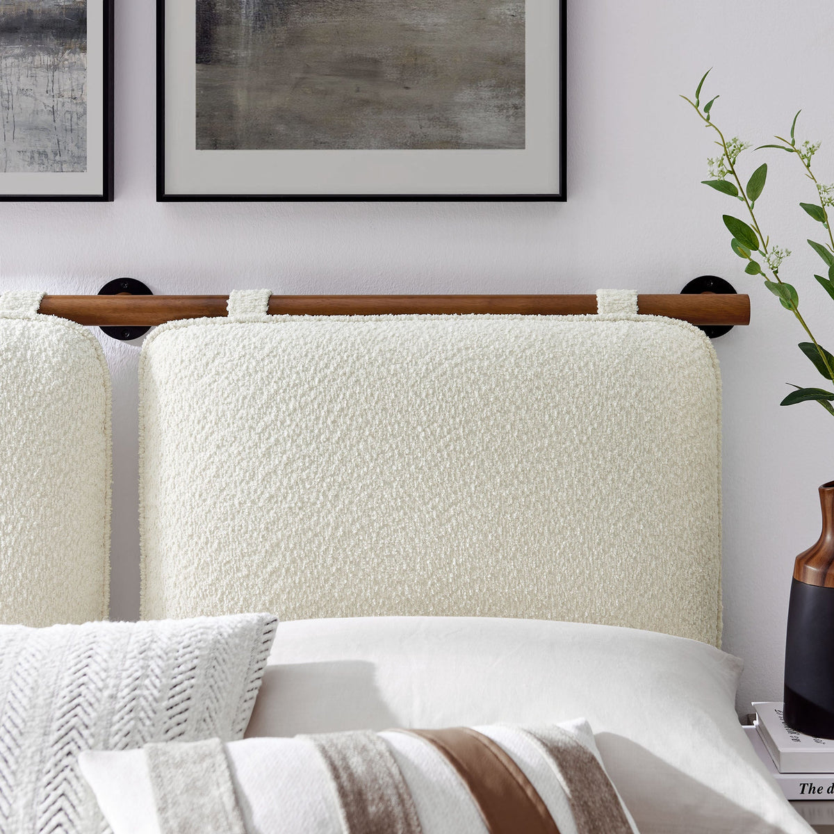 Anela Wall-Mounted Chenille Upholstered Queen Headboard by Modway