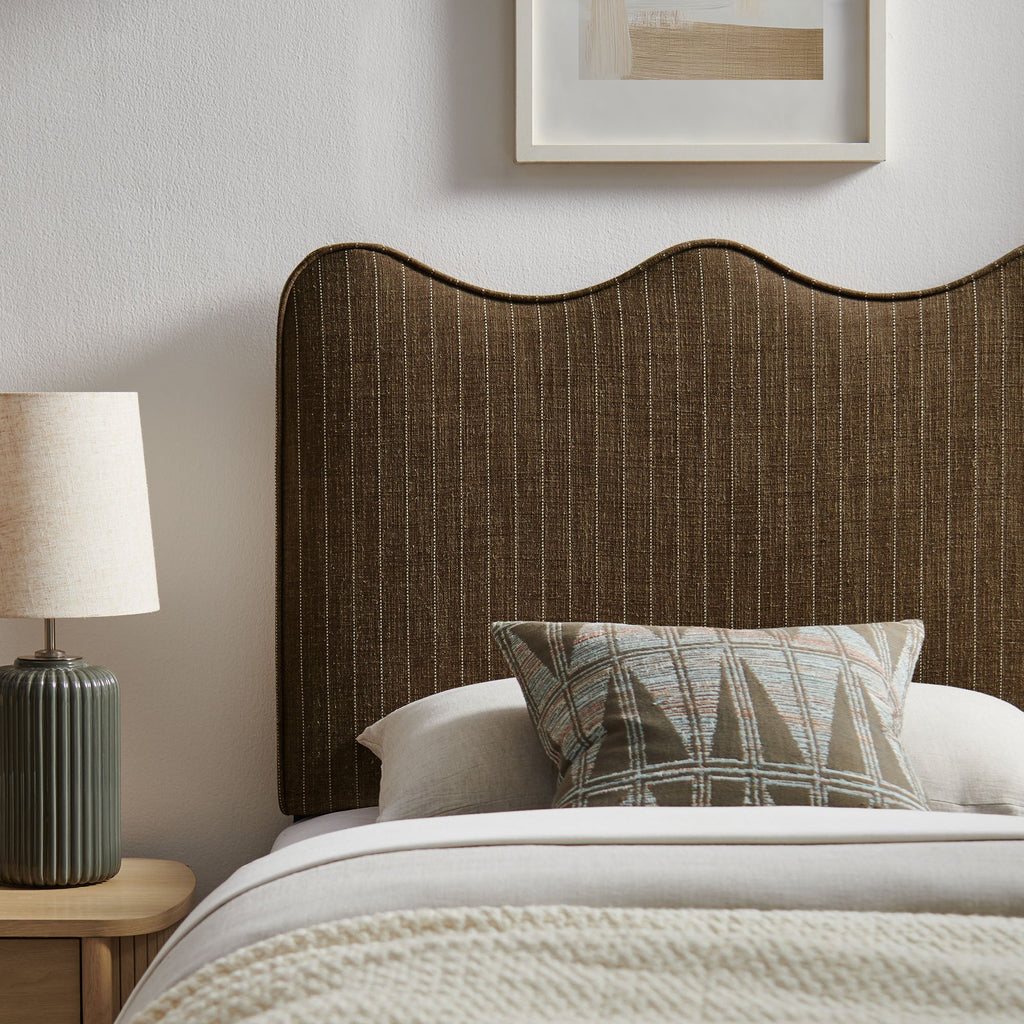 Athena Striped Fabric Upholstered Headboard by Modway