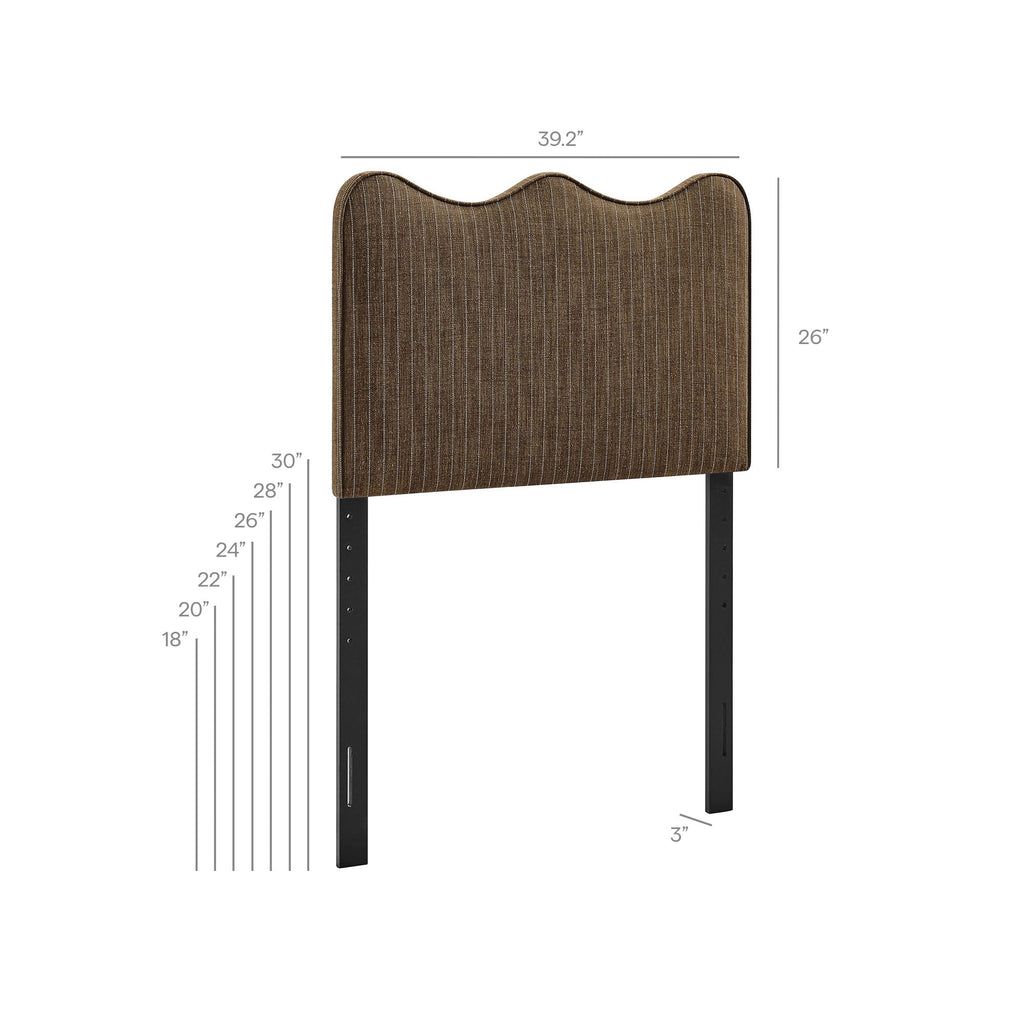 Athena Striped Fabric Upholstered Headboard by Modway