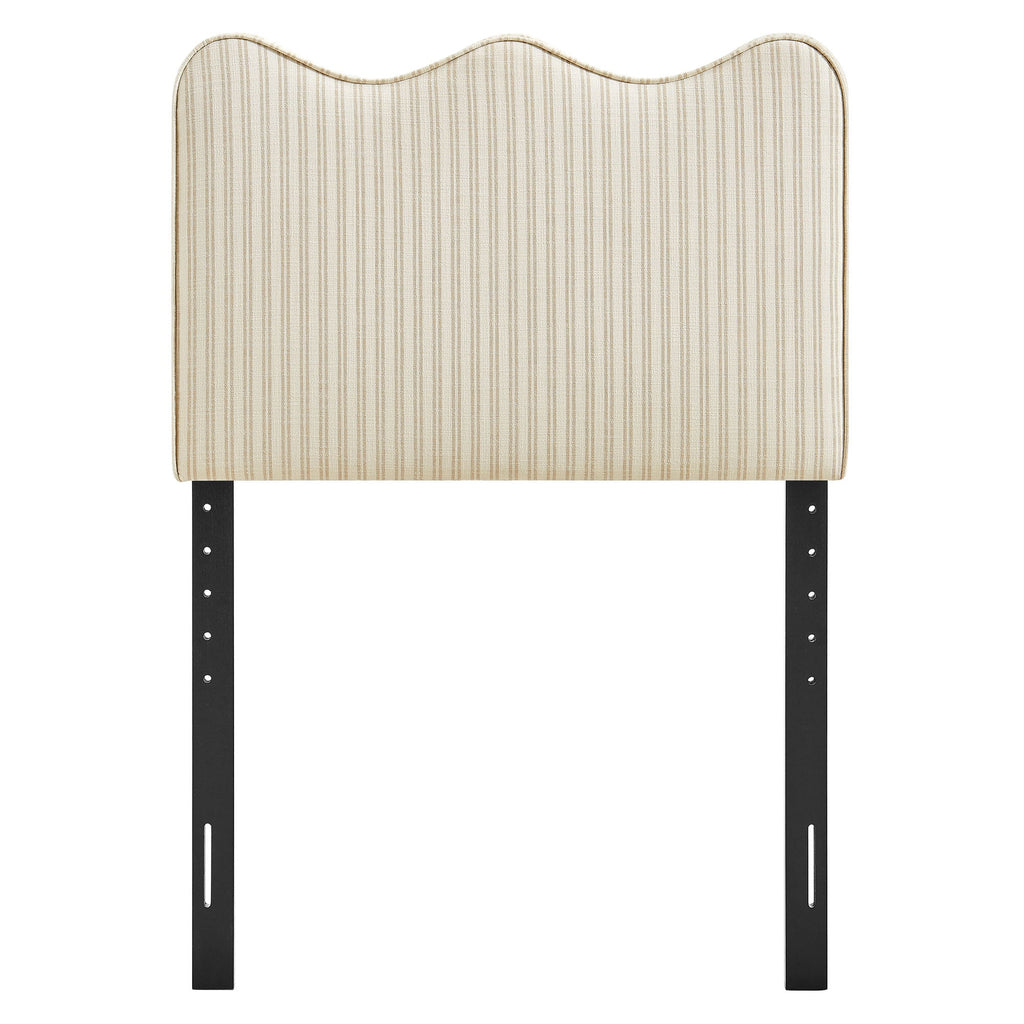 Athena Striped Fabric Upholstered Headboard by Modway