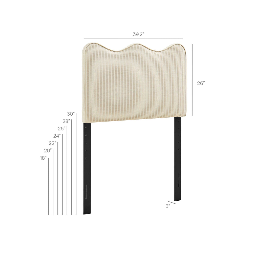 Athena Striped Fabric Upholstered Headboard by Modway