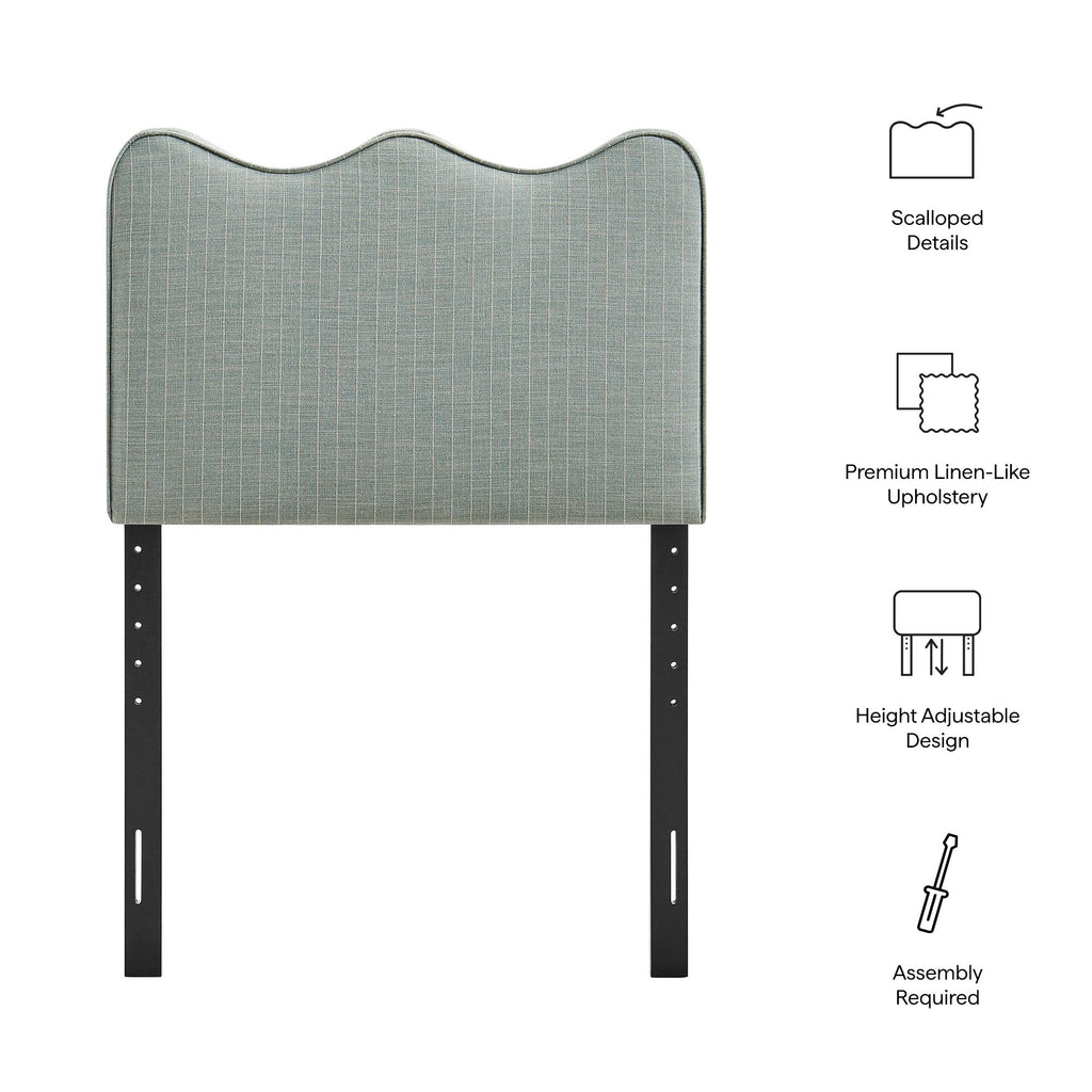 Athena Striped Fabric Upholstered Headboard by Modway