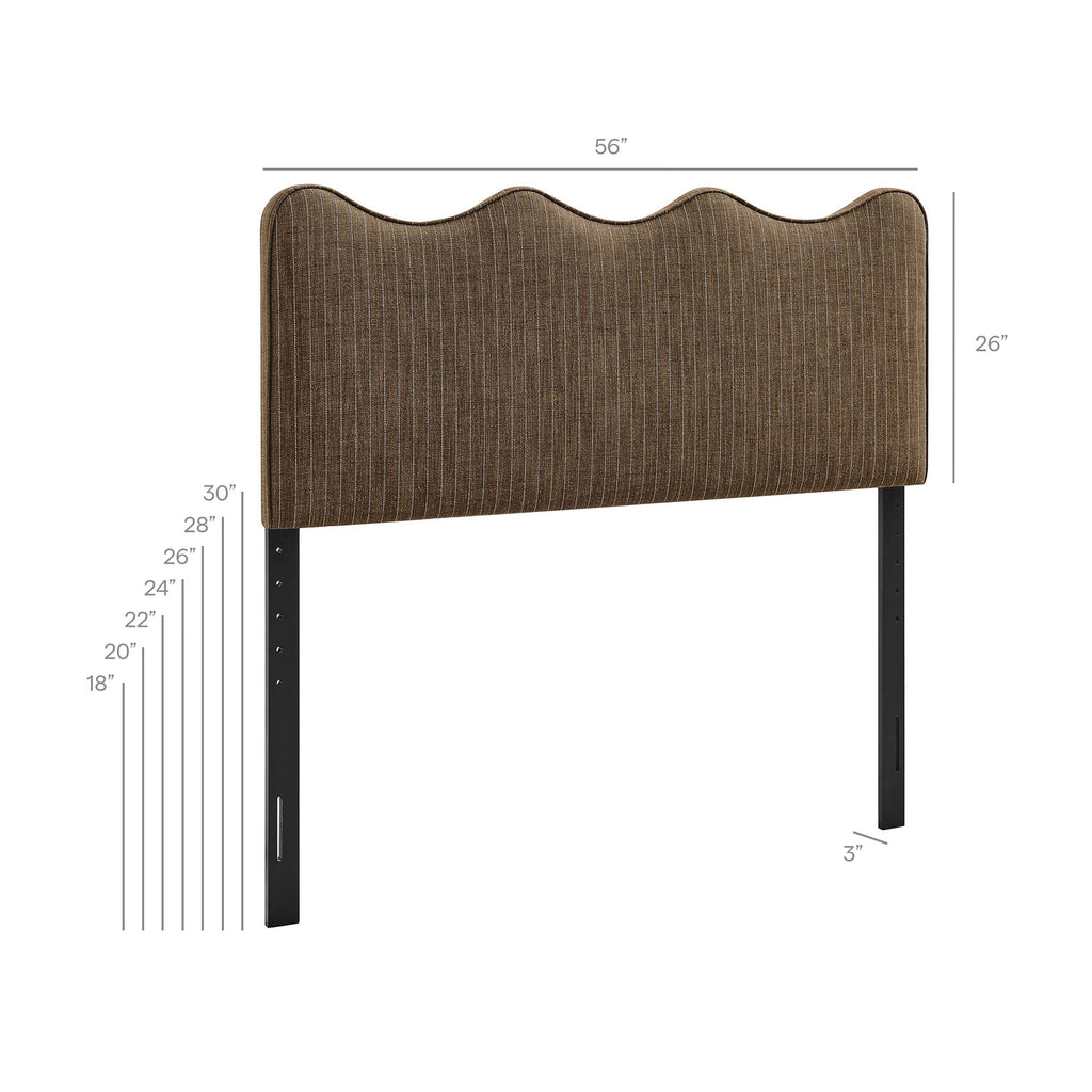 Athena Striped Fabric Upholstered Headboard by Modway