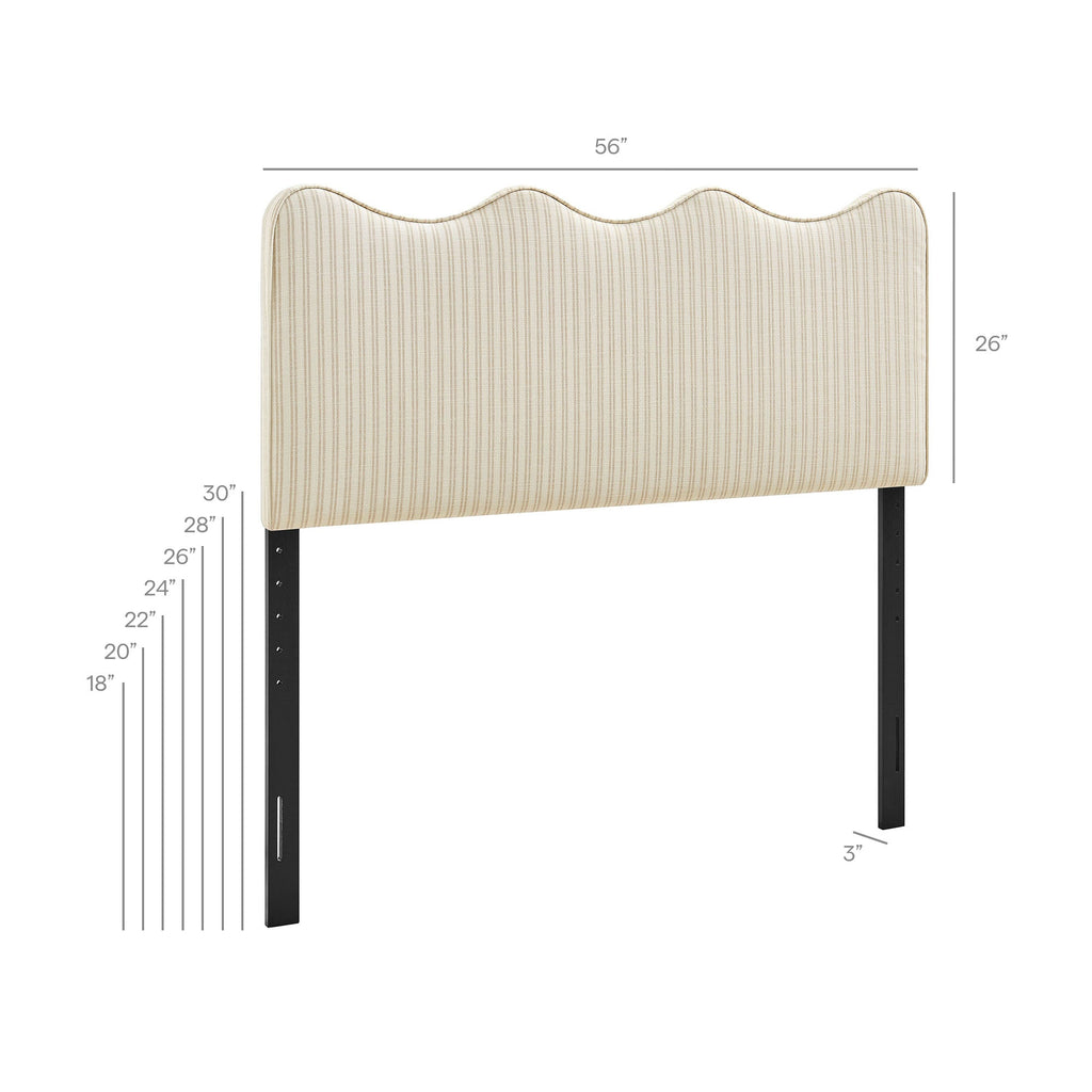 Athena Striped Fabric Upholstered Headboard by Modway