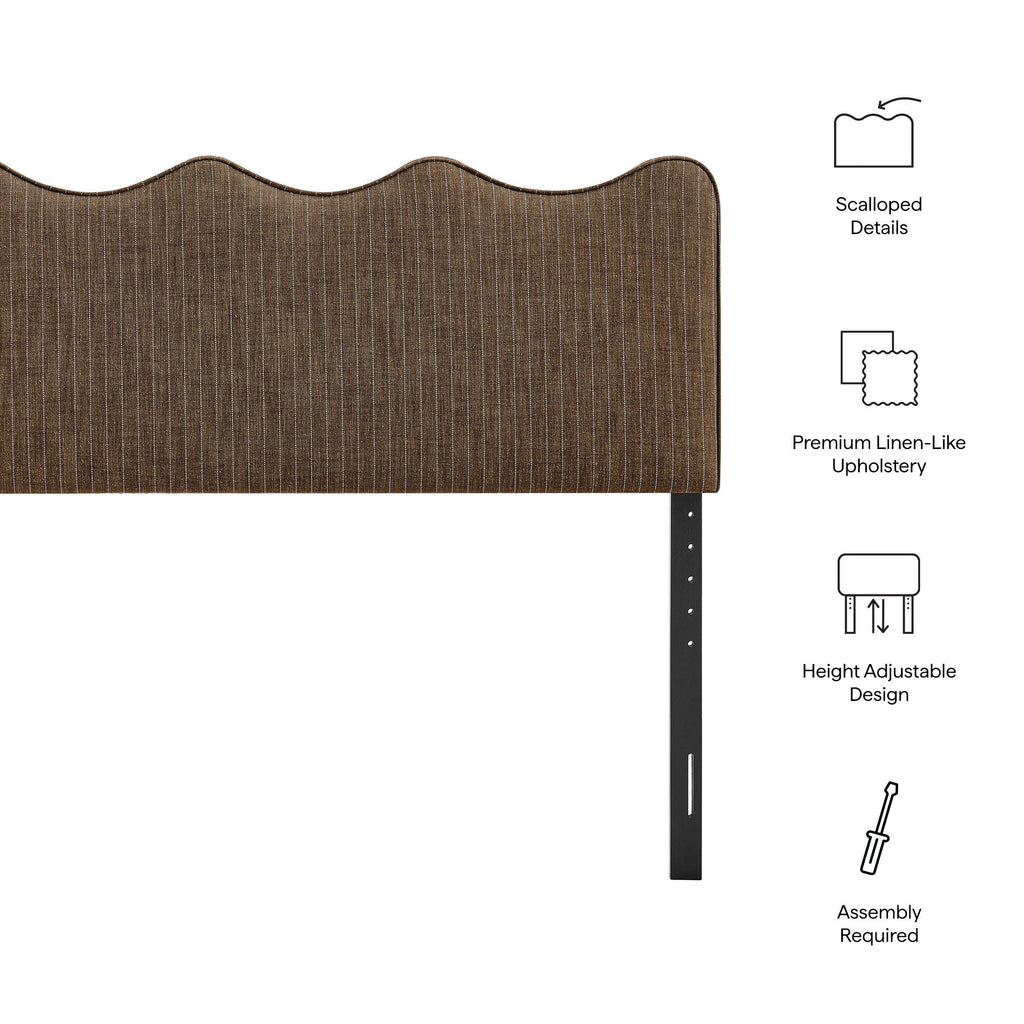 Athena Striped Fabric Upholstered Headboard by Modway