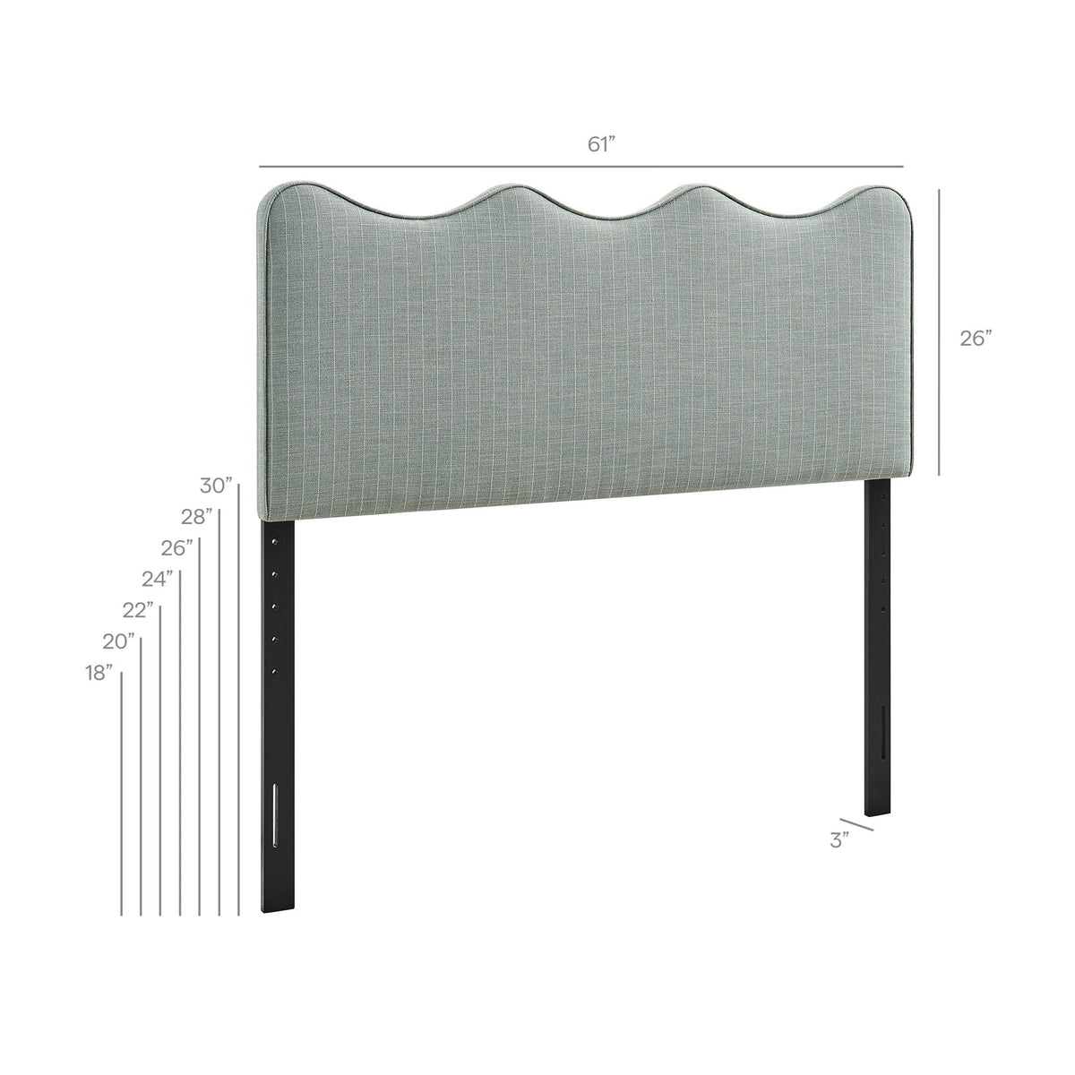 Athena Striped Fabric Upholstered Headboard by Modway