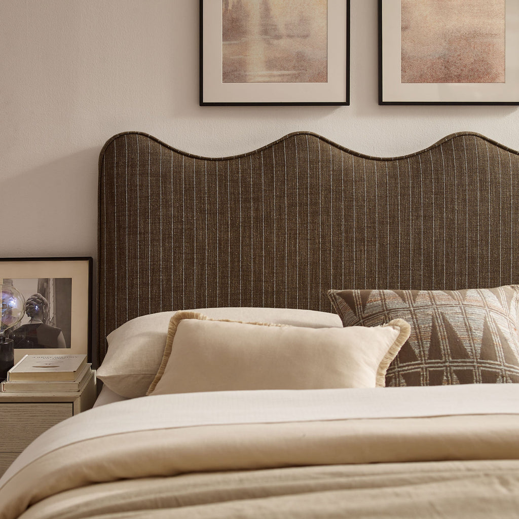 Athena Striped Fabric Upholstered Headboard by Modway