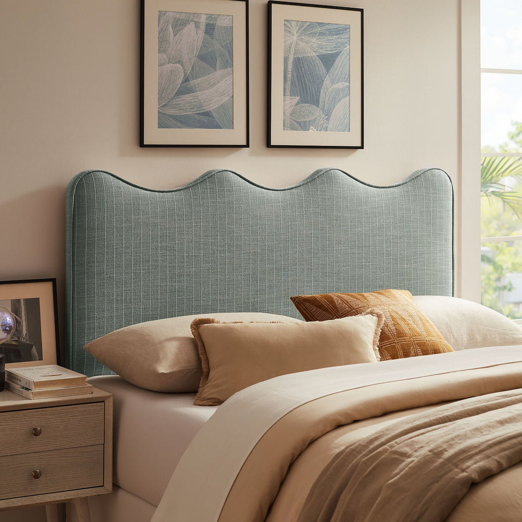 Athena Striped Fabric Upholstered Headboard by Modway