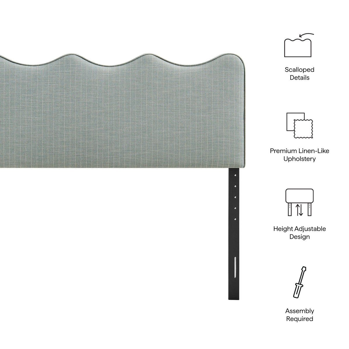 Athena Striped Fabric Upholstered Headboard by Modway