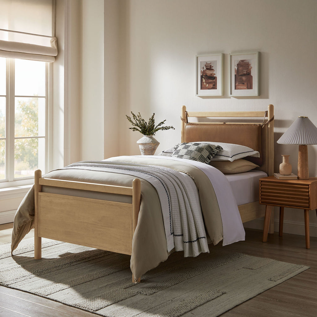 Leni Vegan Leather and Wood Platform Bed Frame by Modway
