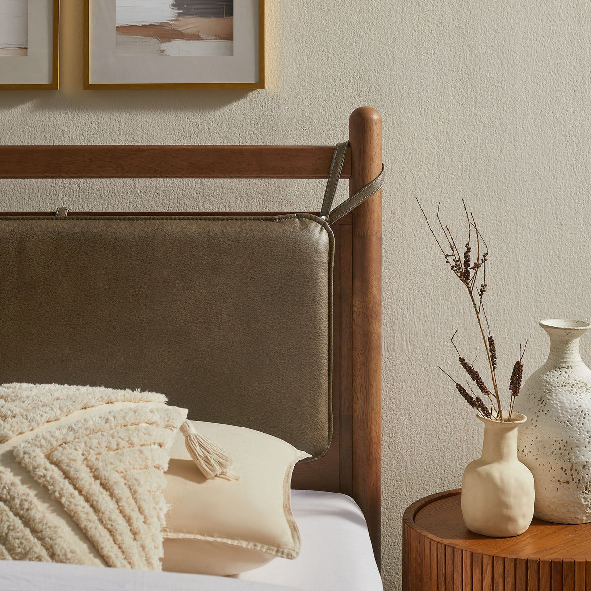 Leni Vegan Leather and Wood Platform Bed Frame by Modway