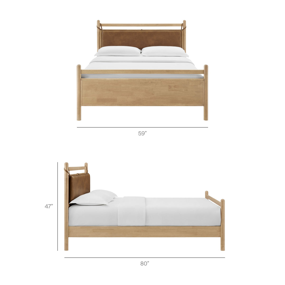 Leni Vegan Leather and Wood Platform Bed Frame by Modway