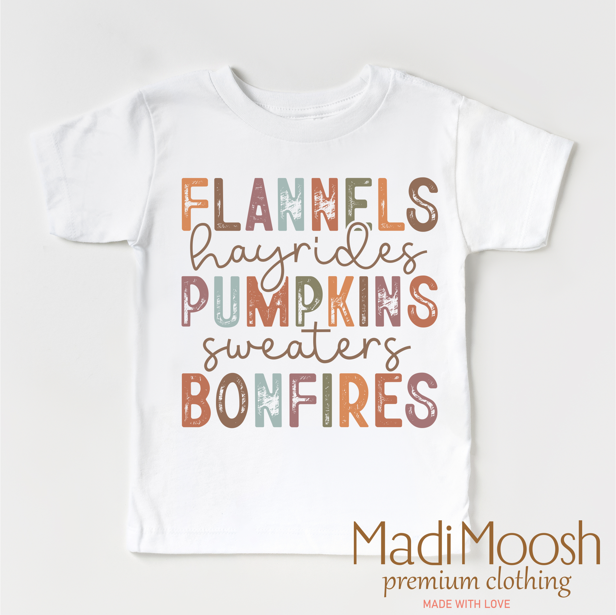 Flannels Hayrides Pumpkins Bonfires Fall Shirt - Autumn Tee