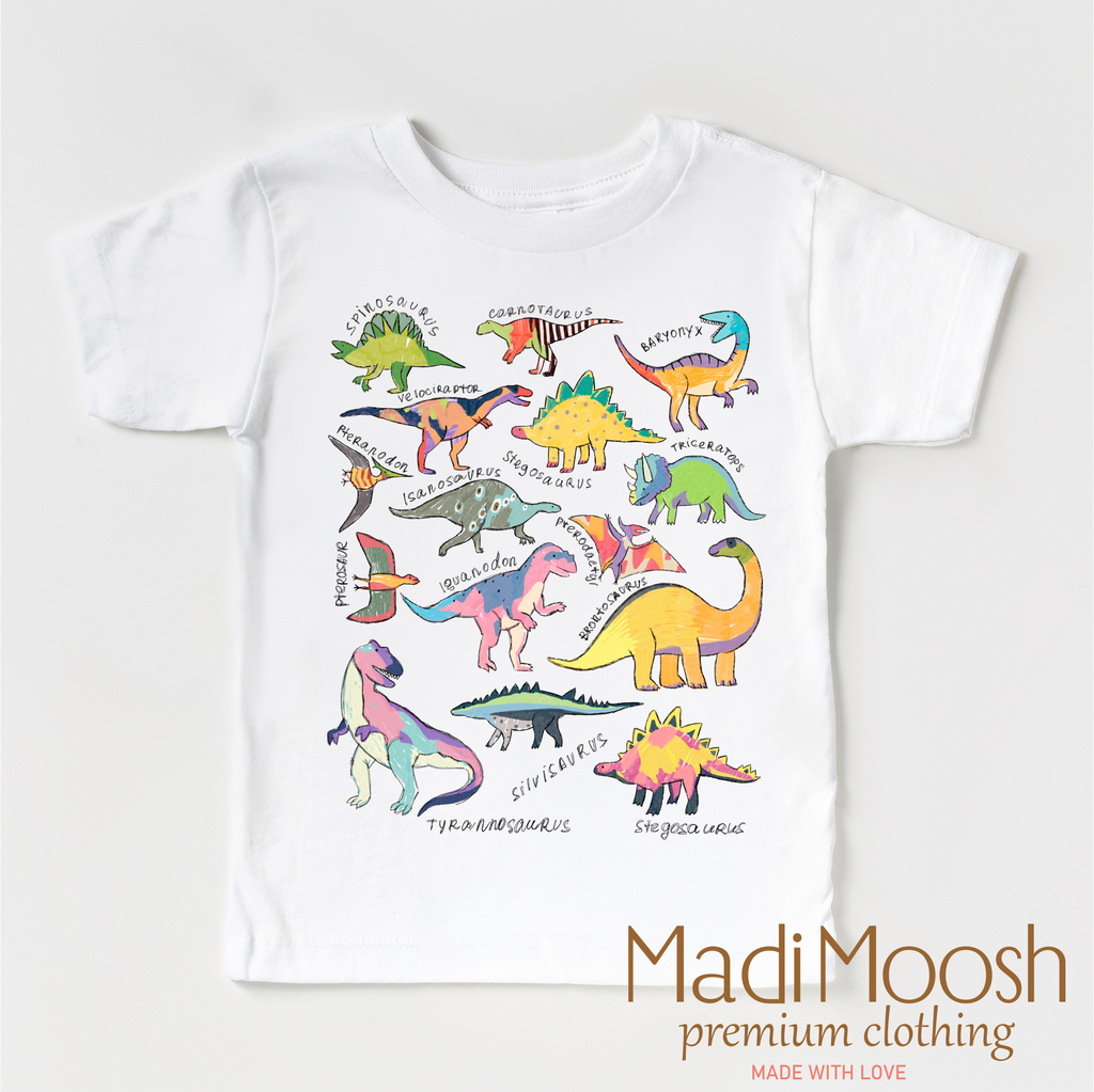 Names Of Dinosaurs Shirt - Dinosaur Tee