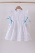 Blue bow ruffle dress