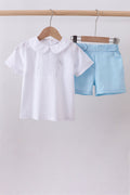Peter pan collar shorts set