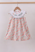 Floral I love my mom embroidery dress
