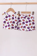 Purple active football print skort set