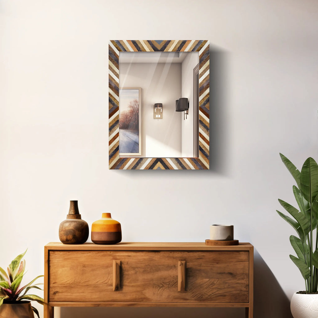 Make to Order resin inlay wall mirror frame hypno daze pattern 18x24