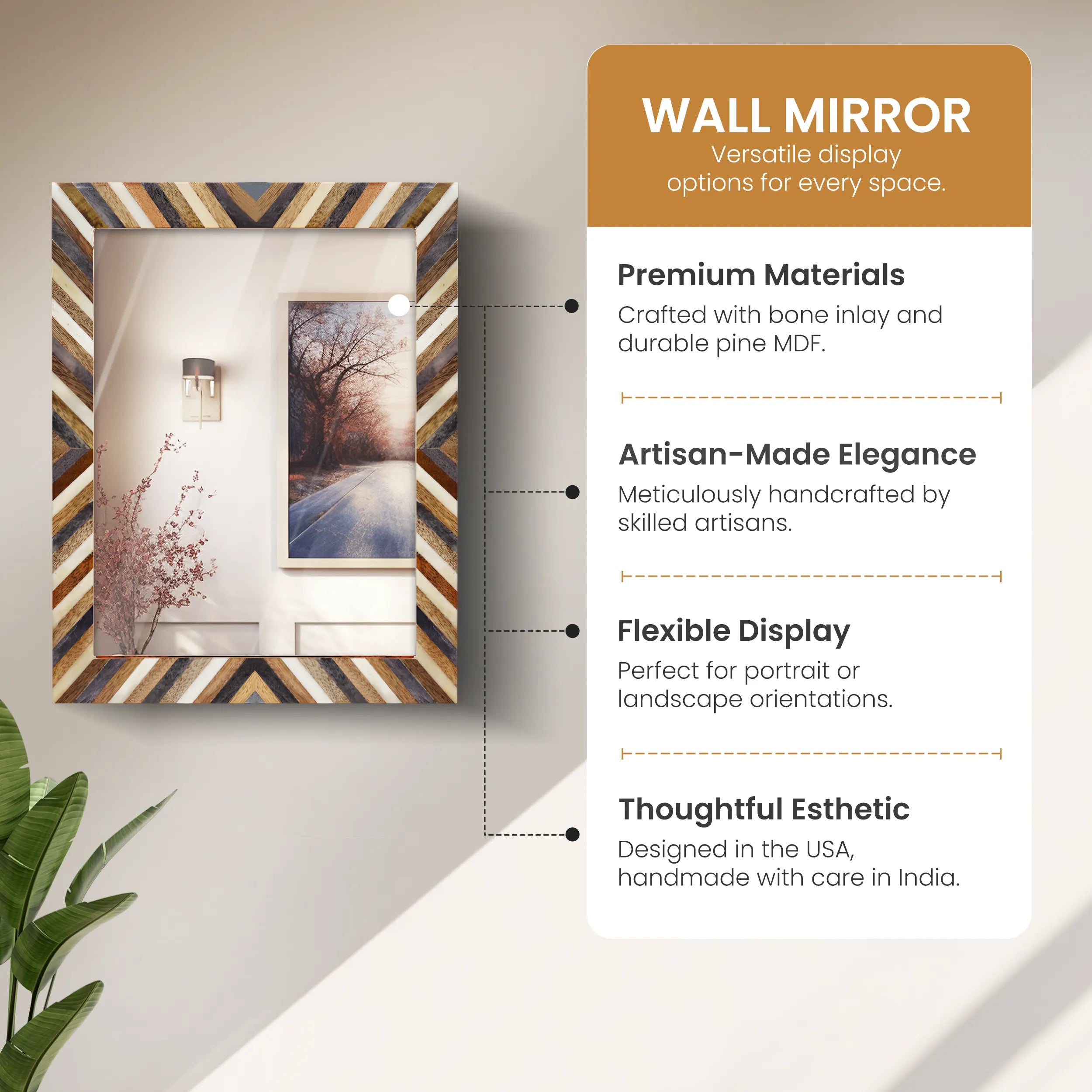 Make to Order resin inlay wall mirror frame hypno daze pattern 18x24