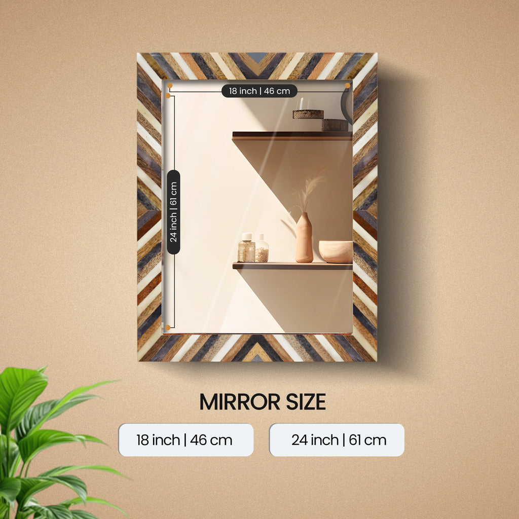 Make to Order resin inlay wall mirror frame hypno daze pattern 18x24