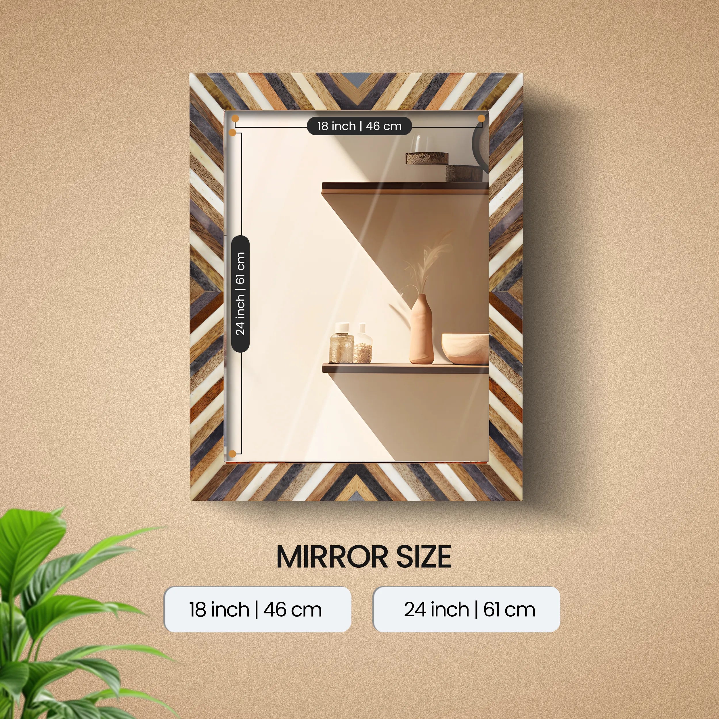 Make to Order resin inlay wall mirror frame hypno daze pattern 18x24