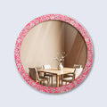 Wall Mirror Round Mother of Pearl & Resin Inlay Wall Hanging Mirror Frame, 28" Dia