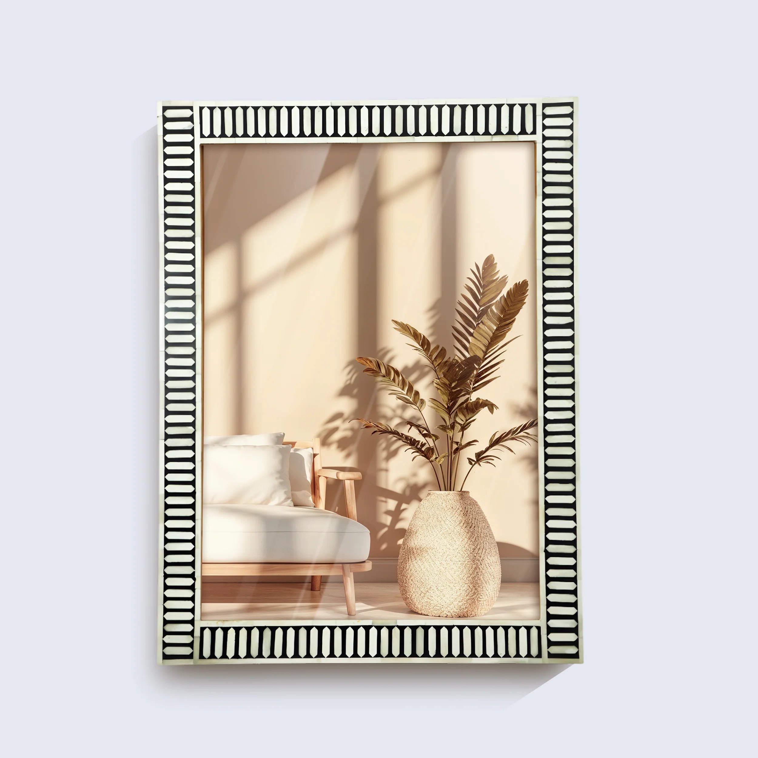 Make To Order bone resin inlay wall hanging mirror fame 40x30