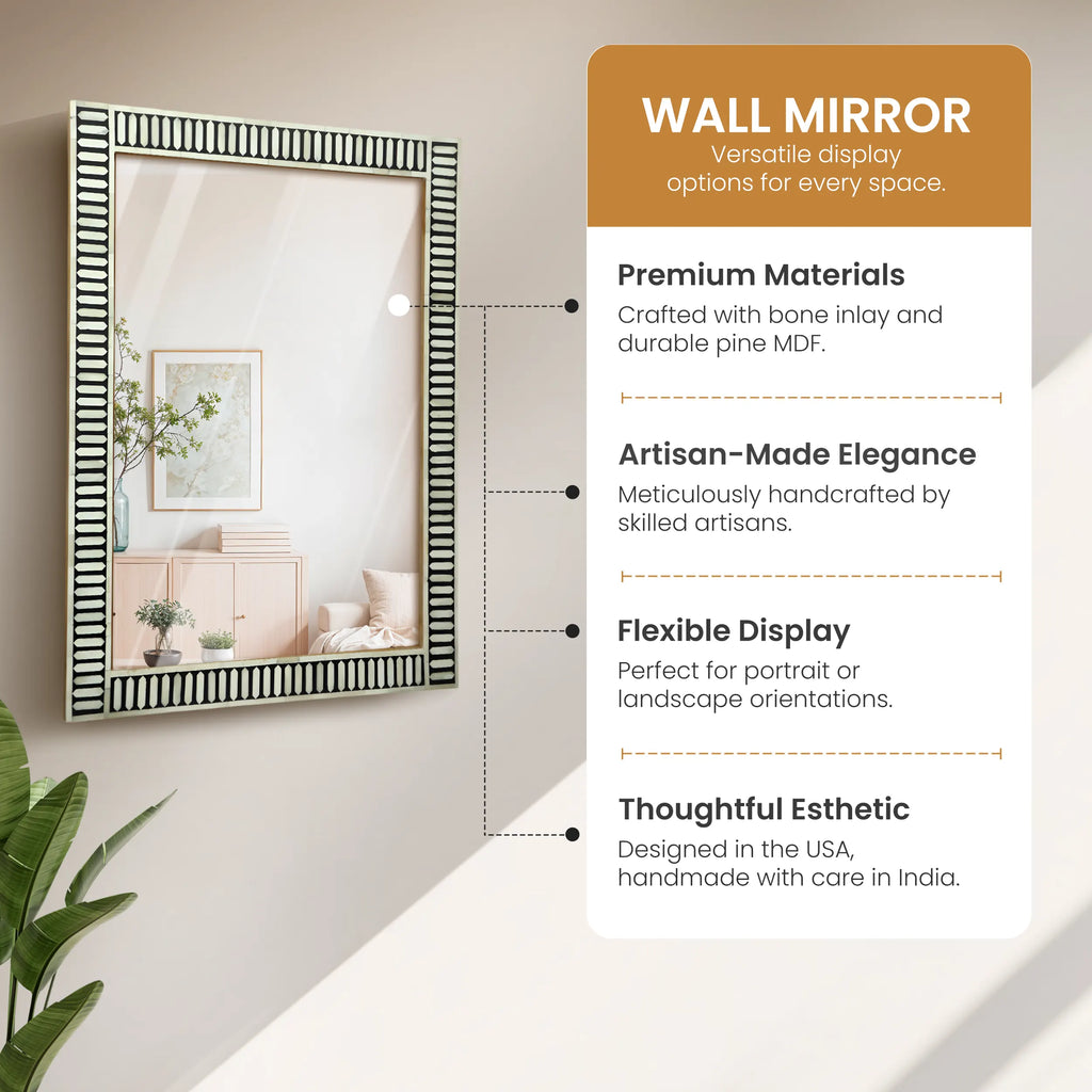 Make To Order bone resin inlay wall hanging mirror fame 40x30