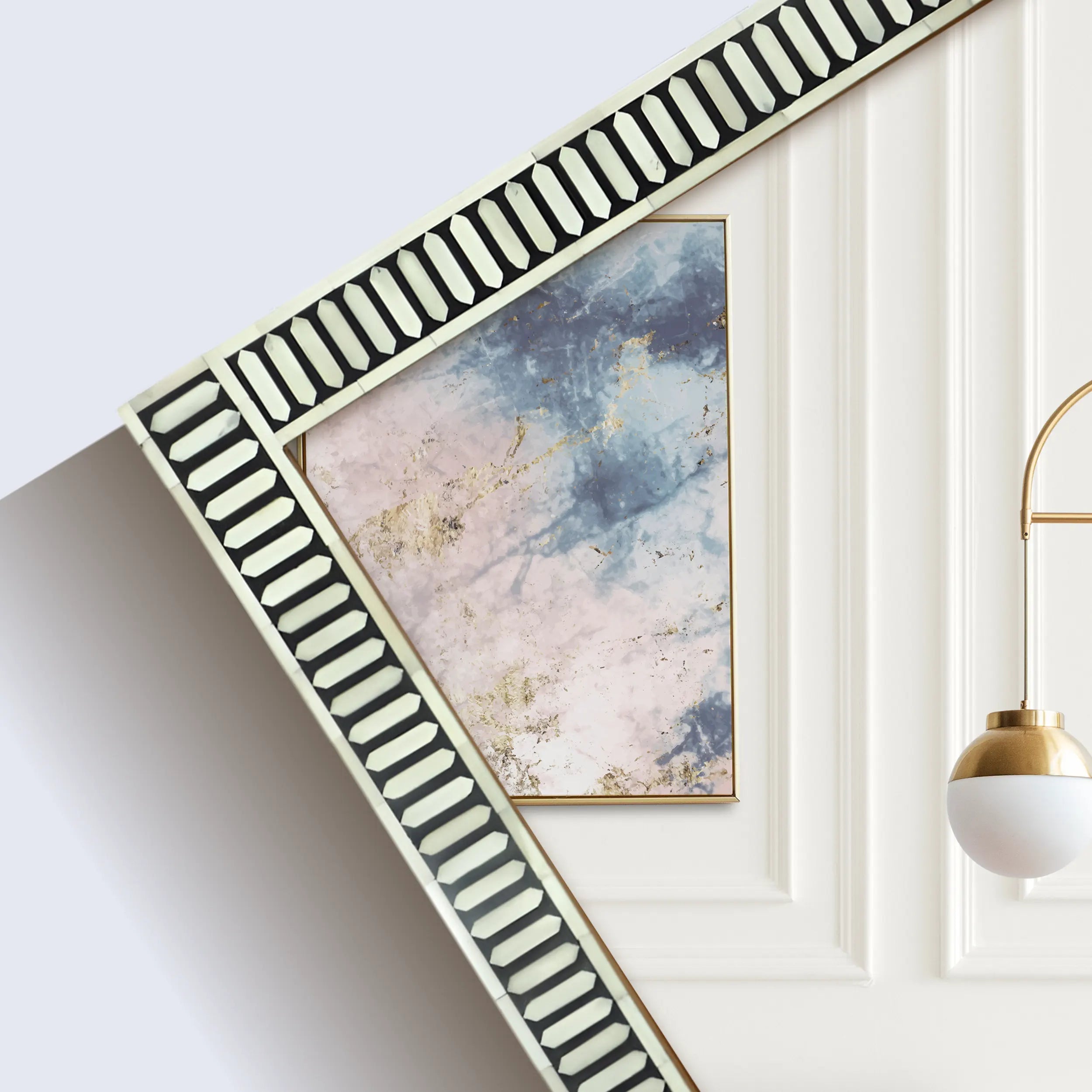 Make To Order bone resin inlay wall hanging mirror fame 40x30