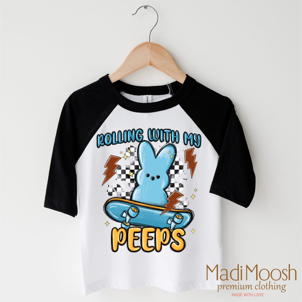 Rolling With My Peeps Easer Shirt - Boys Skater Easter Tee