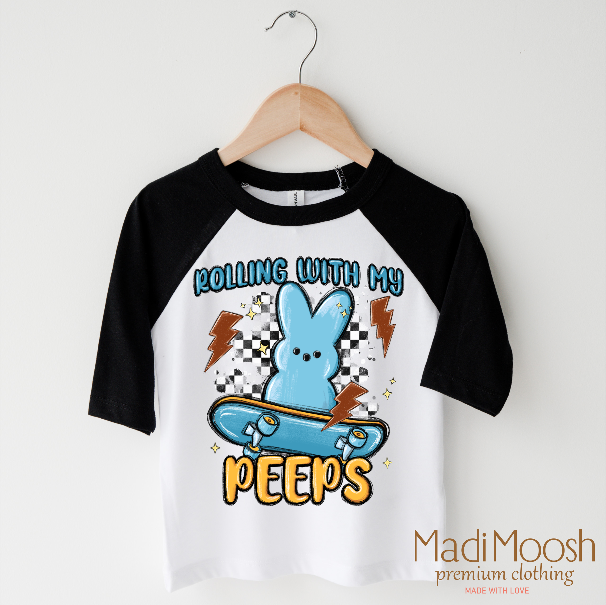 Rolling With My Peeps Easer Shirt - Boys Skater Easter Tee