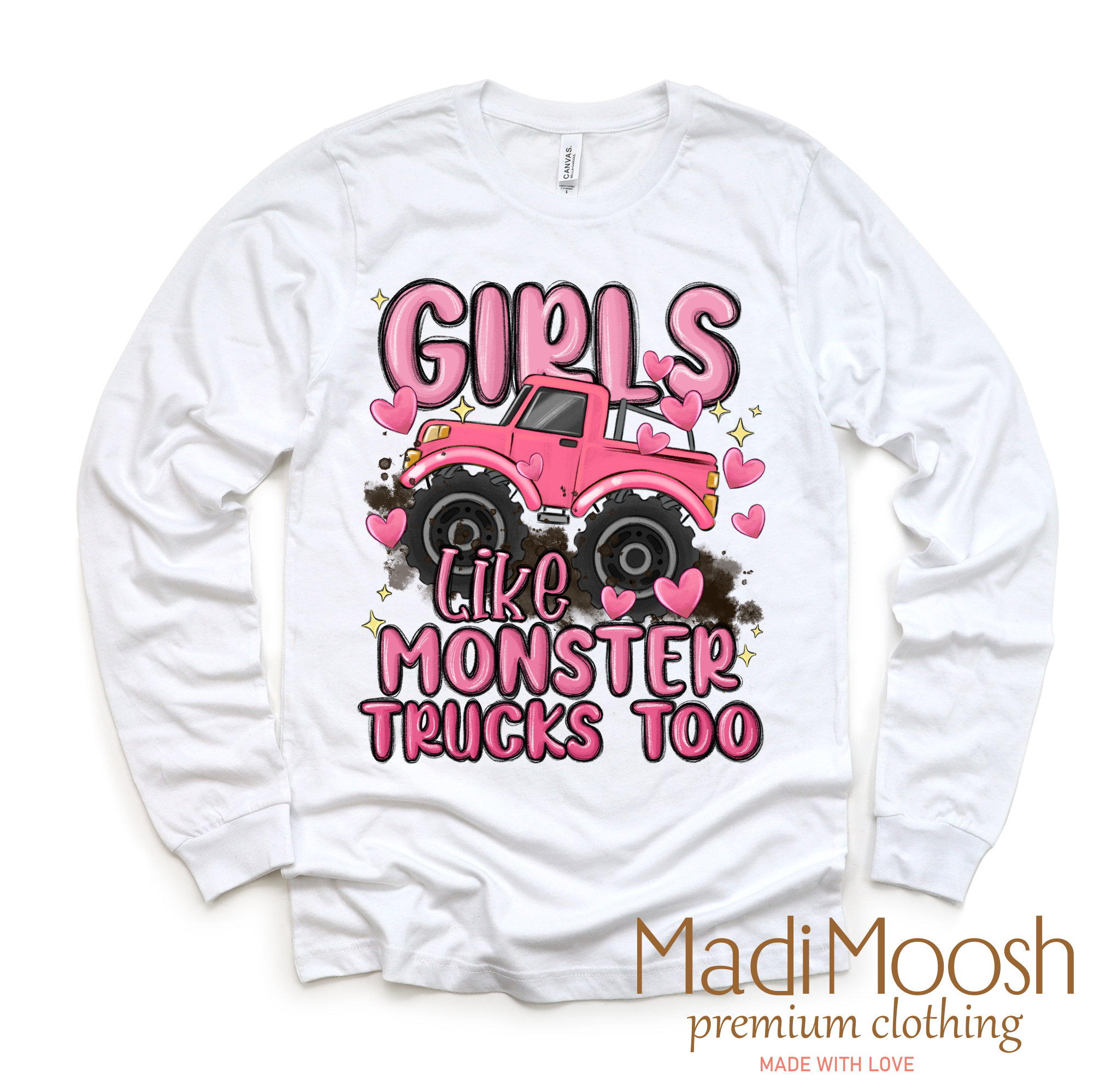 Girls Like Monster Trucks Too Shirt - Kids Monster Truck Tee