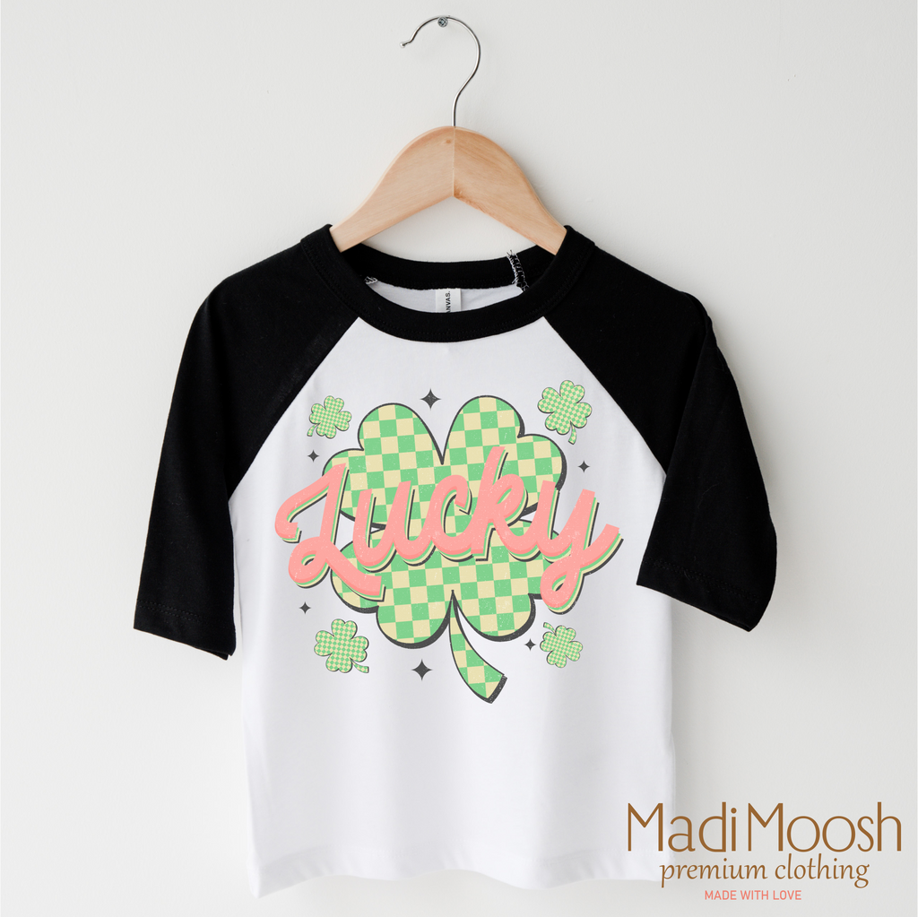 St. Patrick's Day Lucky Clover Shirt - Kids Retro St. Patrick's Day Tee