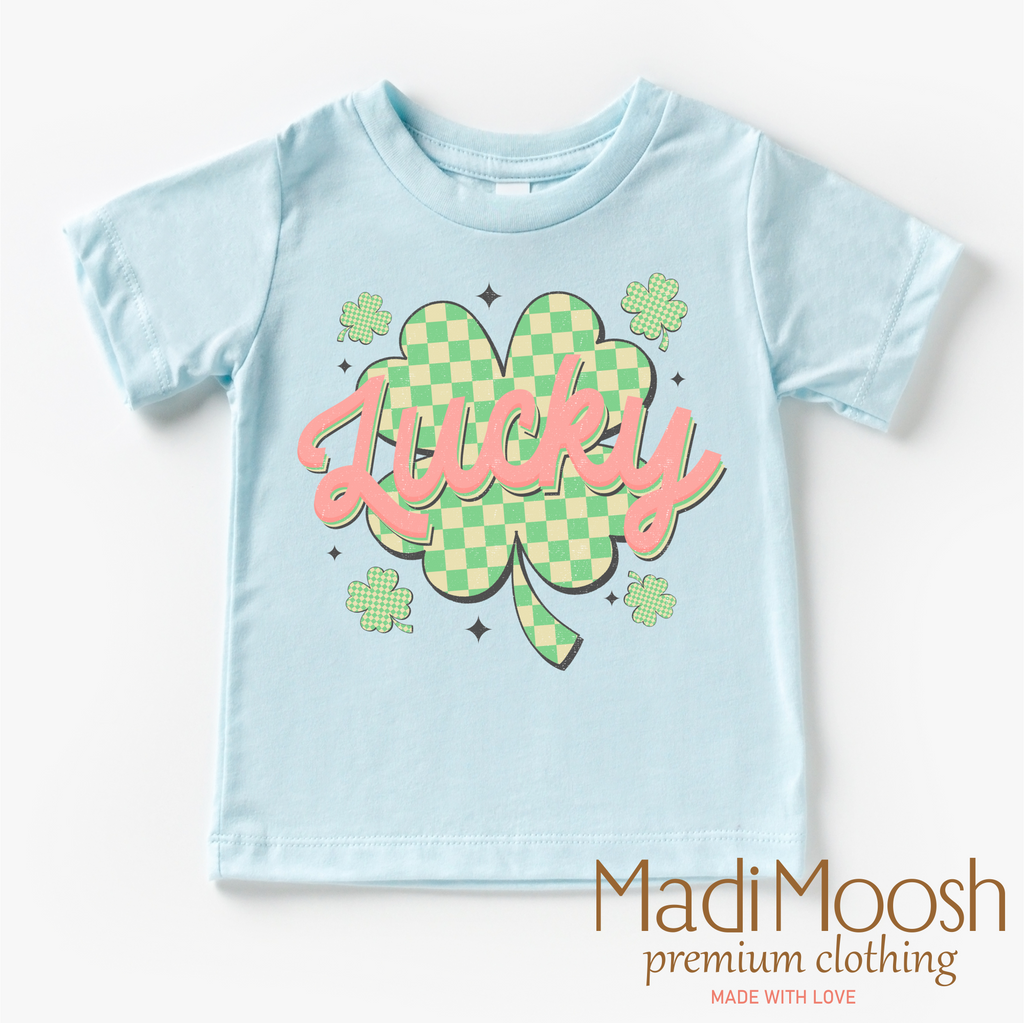 St. Patrick's Day Lucky Clover Shirt - Kids Retro St. Patrick's Day Tee