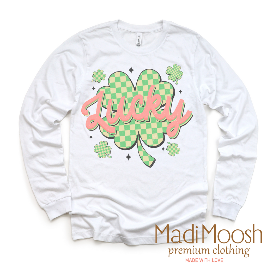 St. Patrick's Day Lucky Clover Shirt - Kids Retro St. Patrick's Day Tee