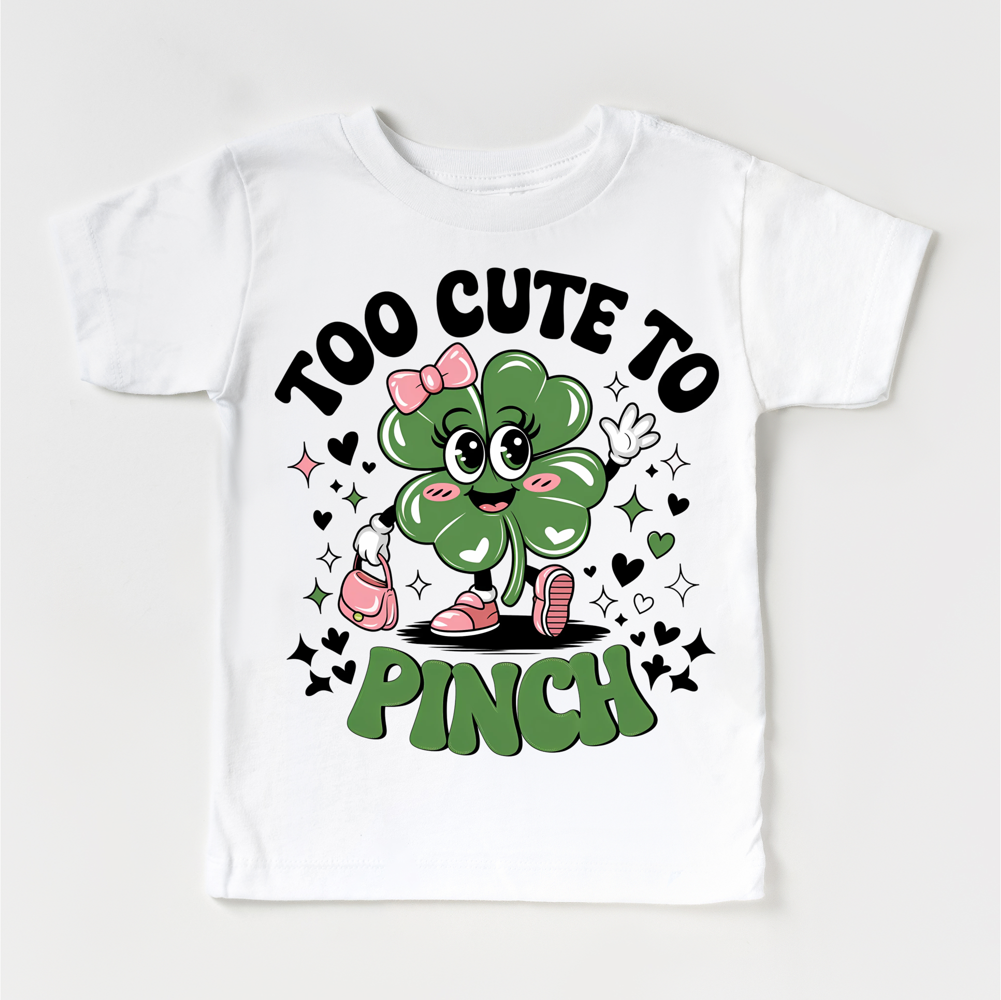 Too Cute To Pinch St. Patrick's Day Shirt - Lucky Clover Kids & Adult Tee