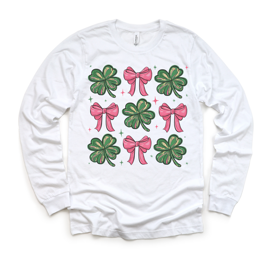 Clovers And Bows St. Patrick's Day Shirt - St. Patrick's Day Kids & Adult Tee