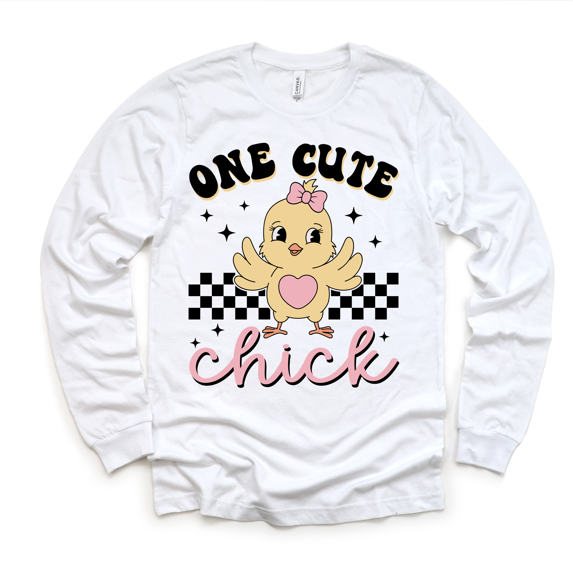 One Cute Chick Easter Shirt - Girls Retro Easter Tee