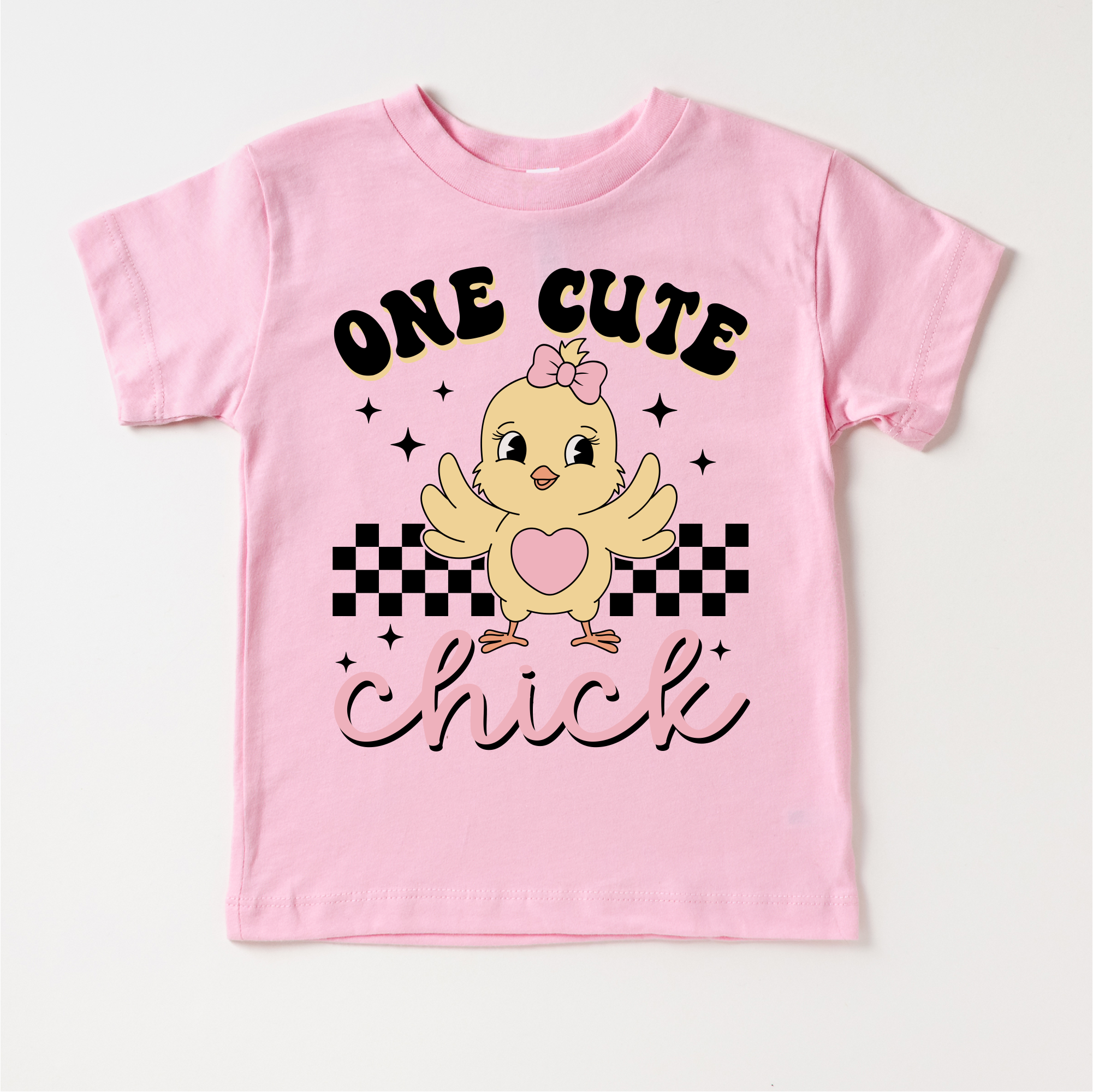 One Cute Chick Easter Shirt - Girls Retro Easter Tee