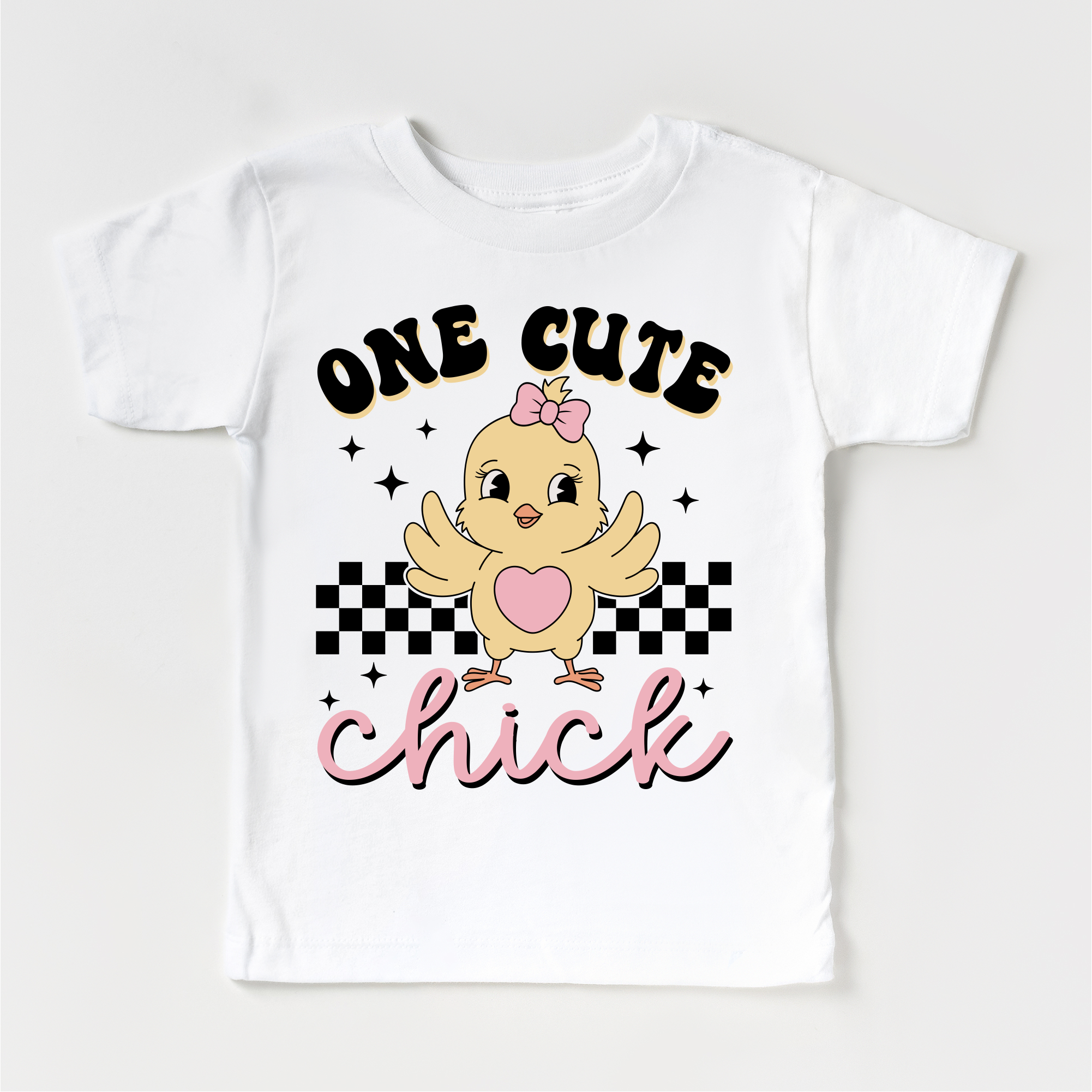 One Cute Chick Easter Shirt - Girls Retro Easter Tee