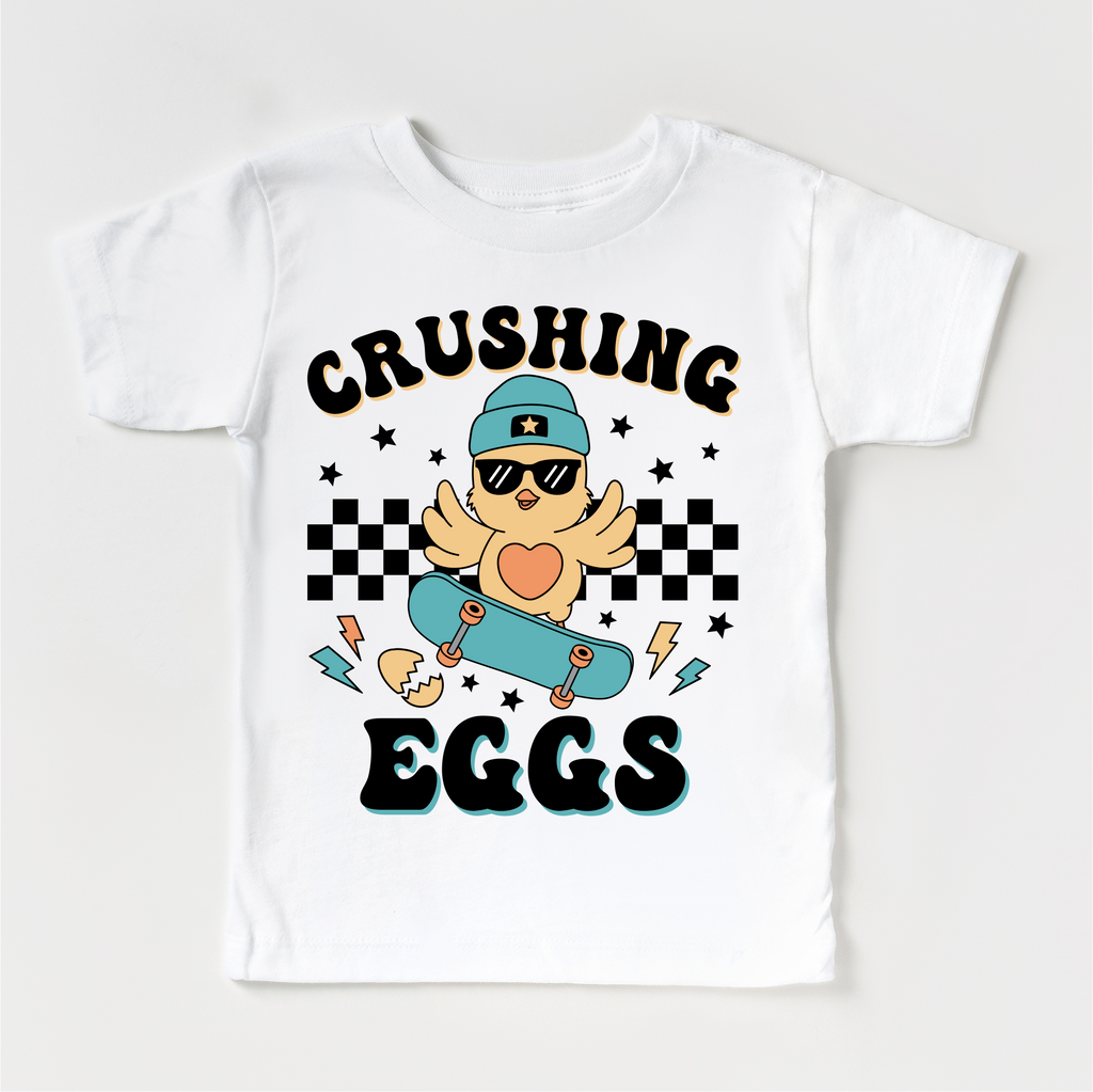 Crushing Eggs Easter Shirt - Girls Skater Eater Tee