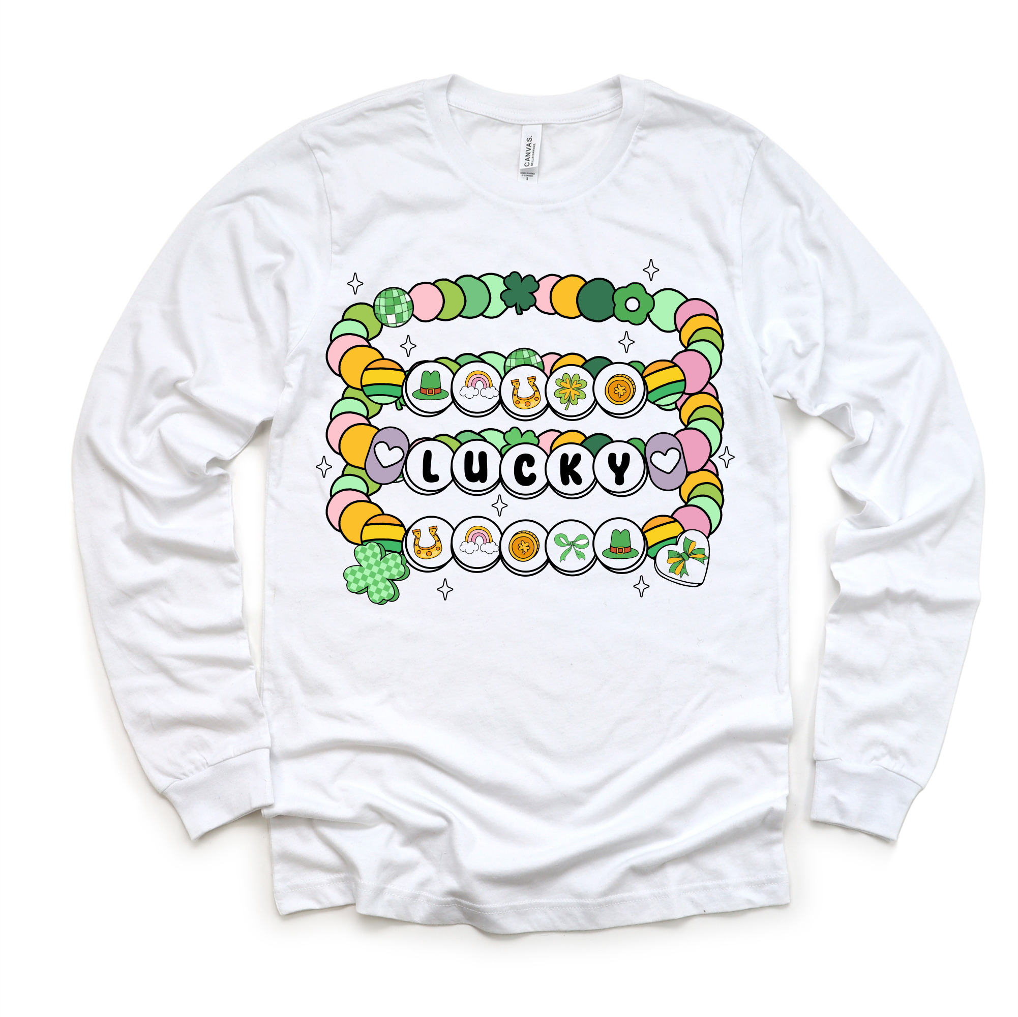 St. Patrick's Day Friendship Bracelet Shirt - Girls Lucky Tee