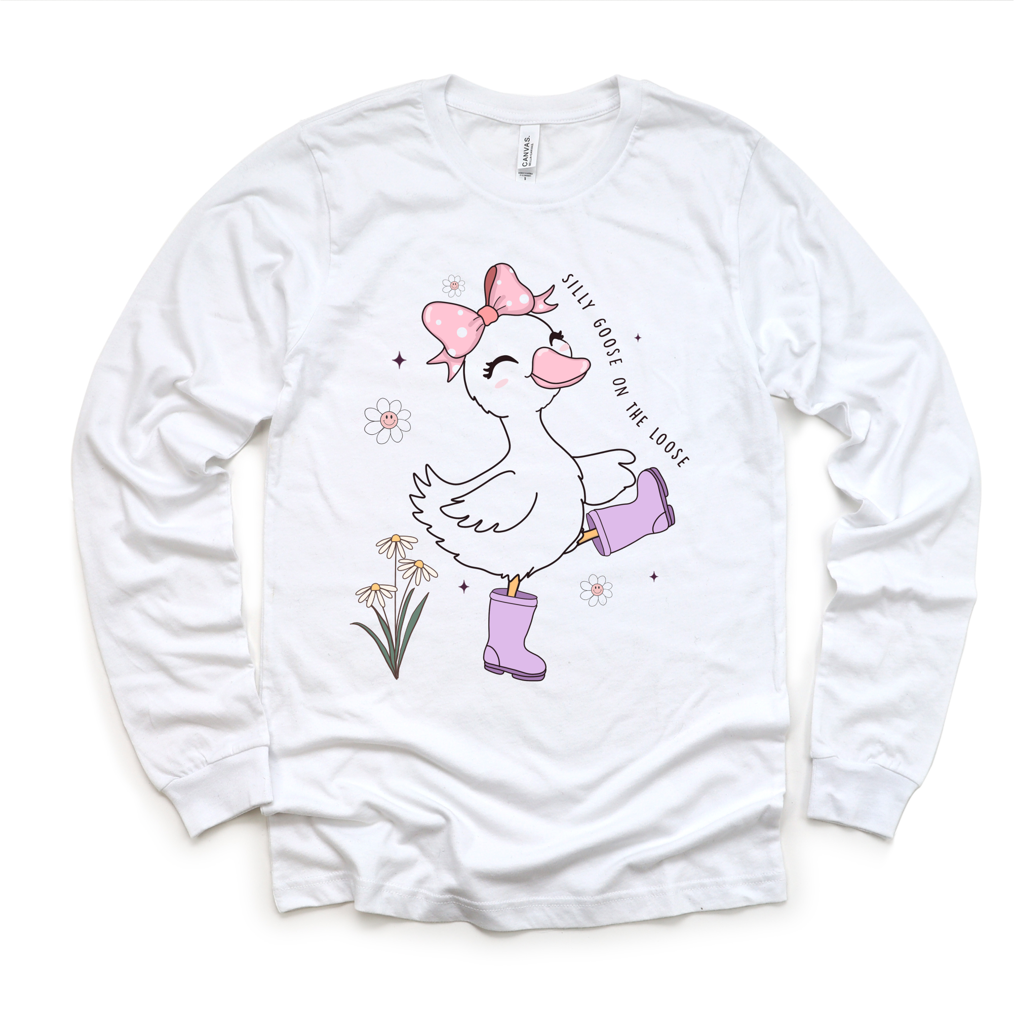 Girls Silly Goose On The Loose Shirt - Funny Kids Tee
