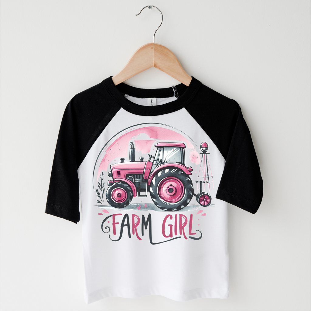 Farm Girl Pink Tractor Shirt - Girls Tractor Shirt