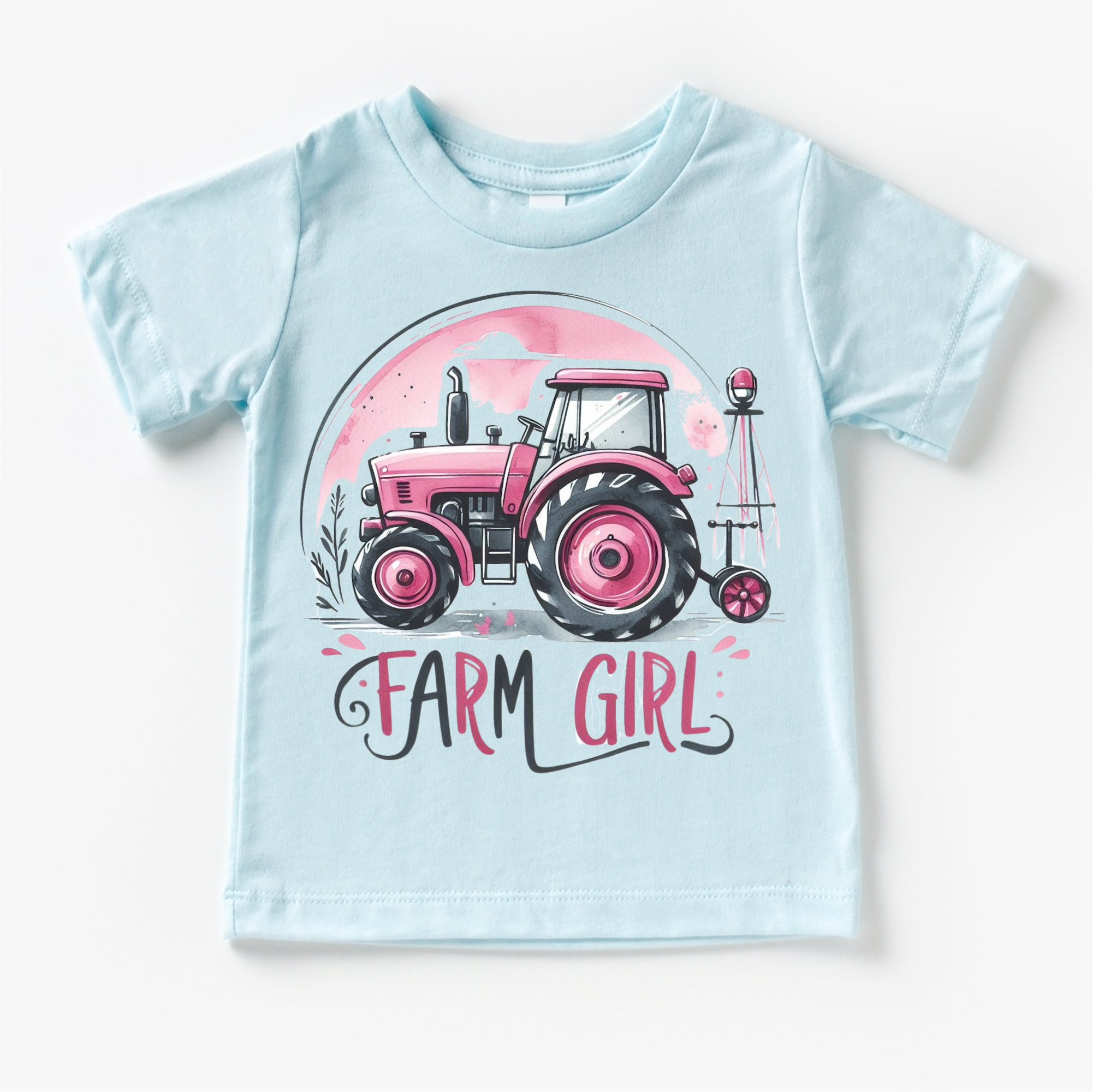 Farm Girl Pink Tractor Shirt - Girls Tractor Shirt