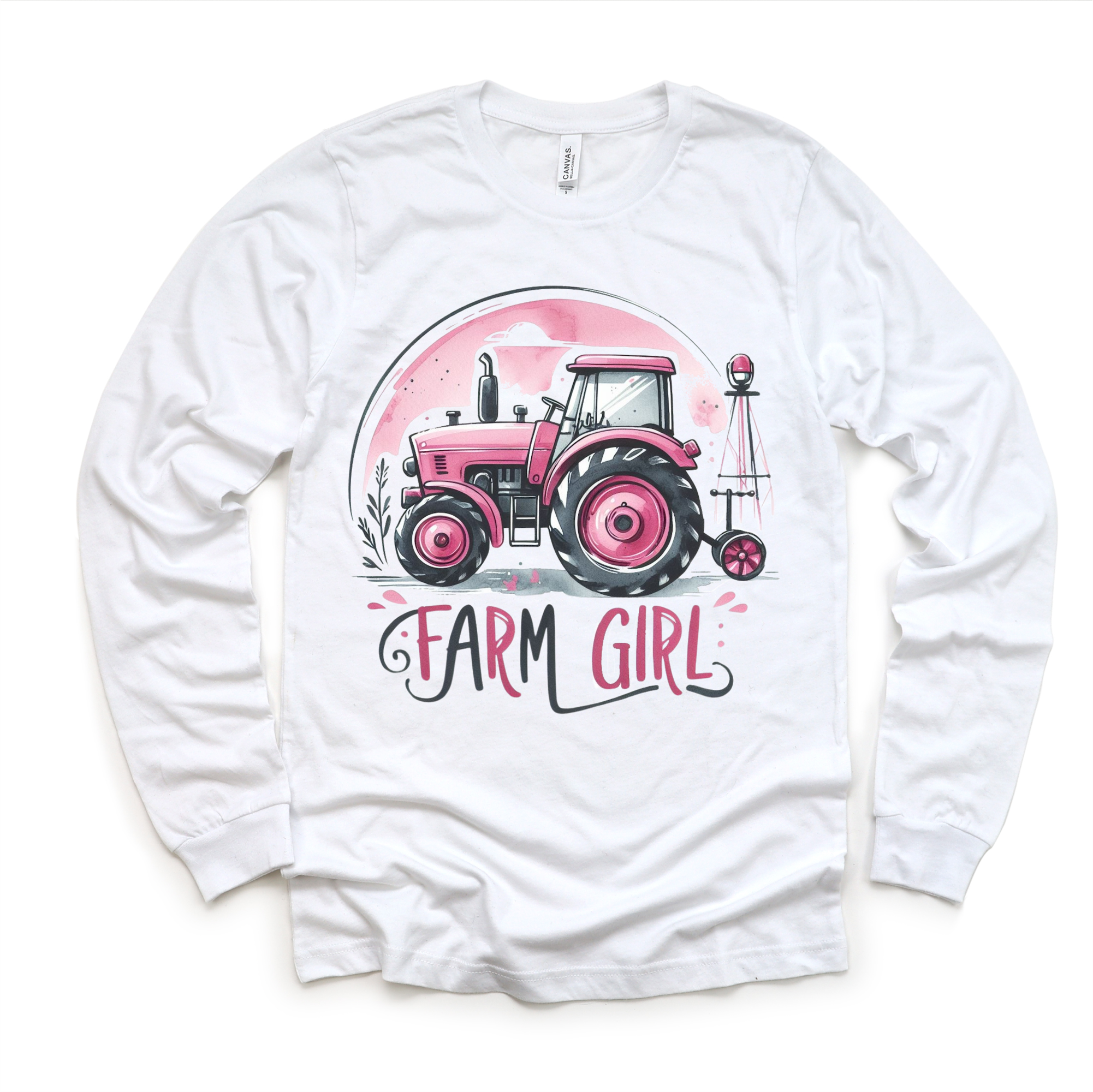 Farm Girl Pink Tractor Shirt - Girls Tractor Shirt